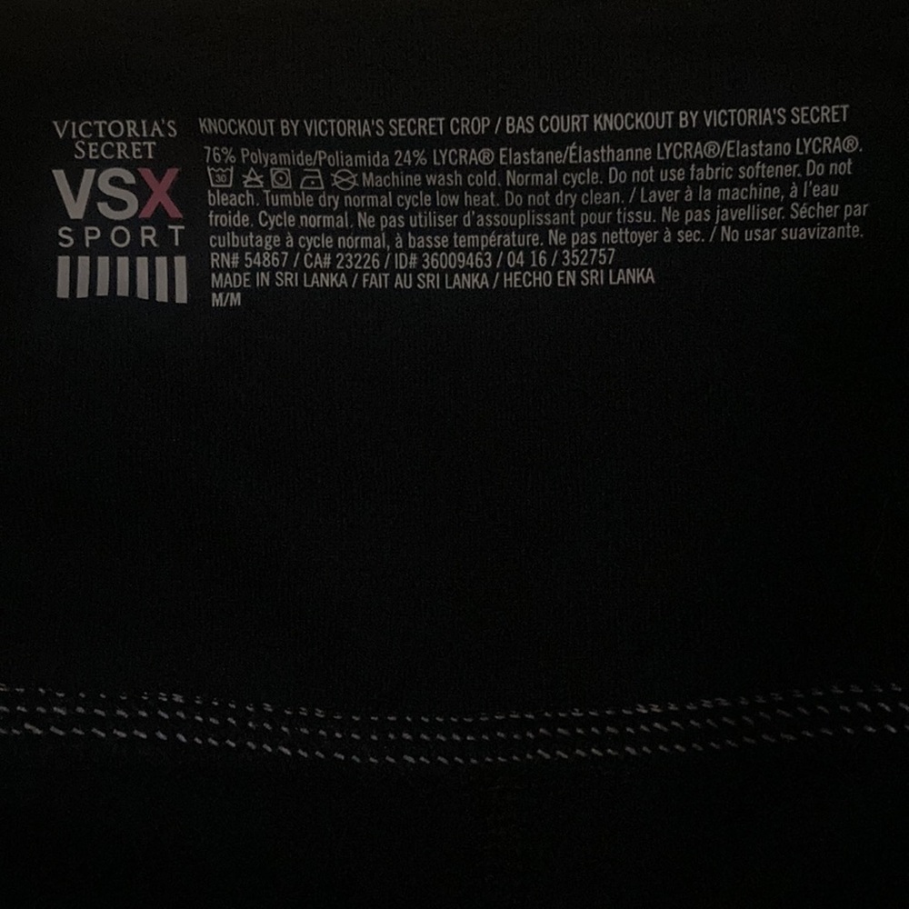 Victoria’s Secret Sport Knockout Crop Leggings Blue White & Black Size M - Picture 2 of 3